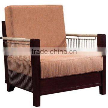 Solid wood and cane lounge sofa chair PFC763