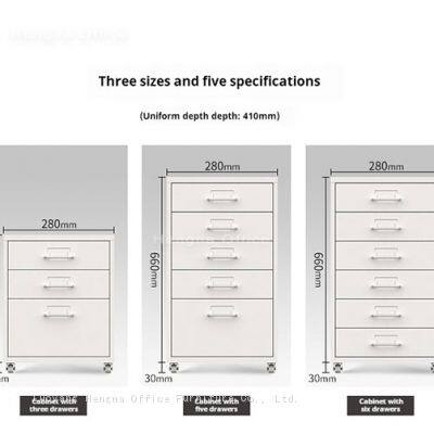 HN-CDO8 White Metal Mobile Pedestal for California Dental Offices | Rust-resistant Under-counter Steel Cabinet With Smooth-sliding Drawers photo-2