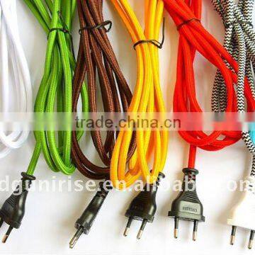 Braided coverd power cord approval by VDE