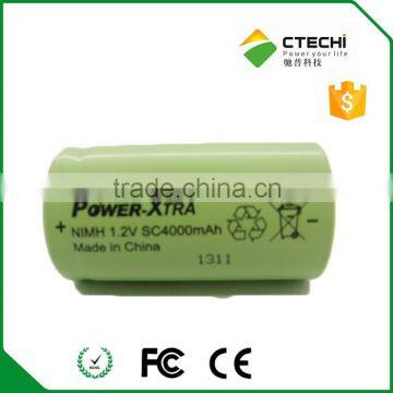 1.2V NiMH Nickel Metal Hydride Industrial rechargeable batteries Sub C size 4000mAh