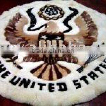 Alpaca Rug Peru Round 6 Feet "Eagle pattern"