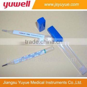 Mercury free clinical thermometer filled in an alloy of gallium, indium, and tin
