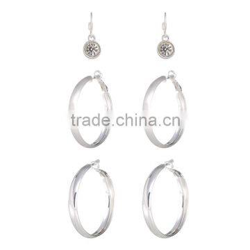 Beauty Fashion Simple Silver Plated Thick 8MM Hoop Earring