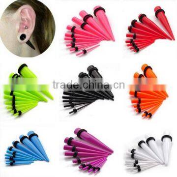 Blackline Tapers fake piercing jewelry , clear acrylic stretching ear taper