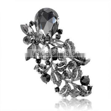 Costume jewelry black rhinestone brooch wholesale