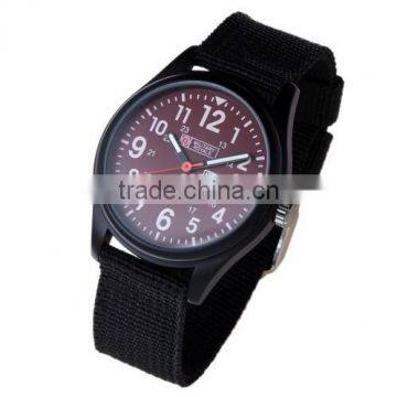 Men's Military Red Dial Black Fabric Strap Date Sport Army Watch MR054 photo-5