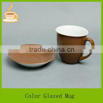 pink ceramic coffee mug with heart design LJ-1035