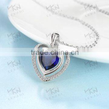 hot sale necklace heart zircon jewelry necklaces white gold plated