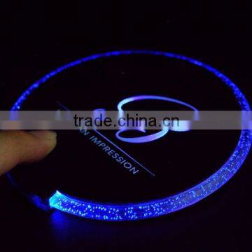 Round Shaped 7 Colors Changing LED Flashlight Cup Mat /Coaster With Automatic Switch