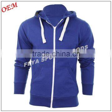 2016 Wholesale China Manufacture Customized Tall Blank Plain Men's Zip Up Hoodies