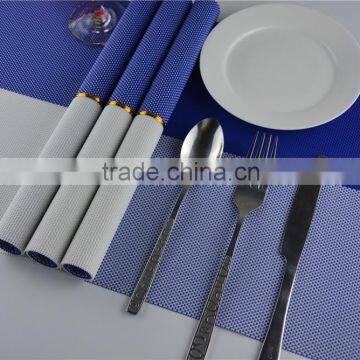 Newest PVC Blue Grid Placemat Fashion Pvc Dining Tab0le Mat Disc Pads Bowl Plates Coasters Waterproof Table Cloth Pad photo-5