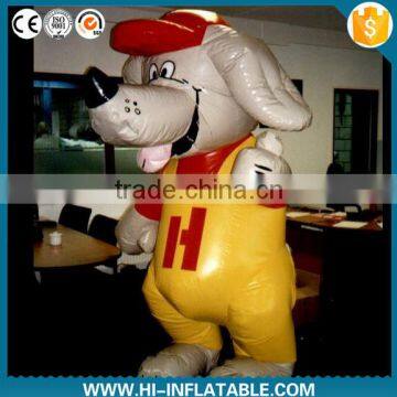 2015 High quality inflatable Animal dog cartoon costumes,Good dog moving inflatable cartoon for sale