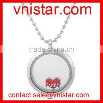 Vnistar interchangeable red family heart floating charm for locket wholesale AC175