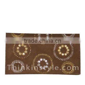 Hand embroidery suede clutch