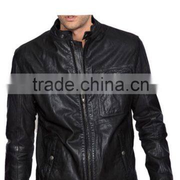 STYLISHLY RUGGED BIKER LEATHER JACKET FOR MEN