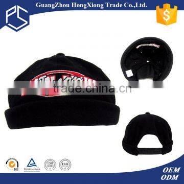 Promotional custom 2d embroidery fittted brimless basebll cap