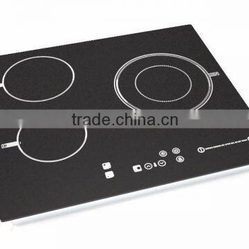 metal frame three zone built in induction hob infrared cooker