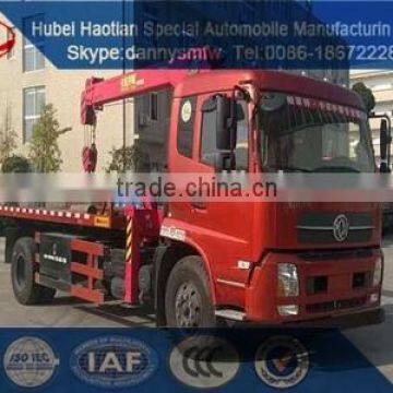 flat bed road cleaner with crane truck emergency rescue truck wrecker for sale