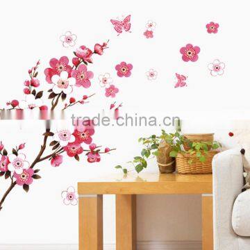 ZY6008 Cherry Blossom Wall Poster Waterproof Background Wall Sticker Stickers for Living Room Bedroom Cafe Home Decor Decal Deca photo-6