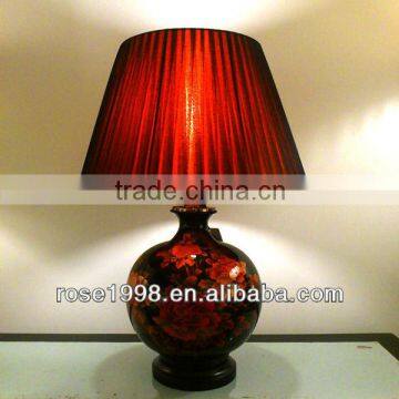 classic red ceramic bed lamp