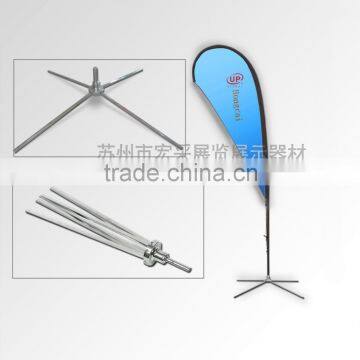 Fibreglass poles-Teardrop flying banner with cross base