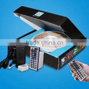 5m SMD5050 300leds 12V RGB led strip light + 5A adapter + 44keys controller led RGB light kit