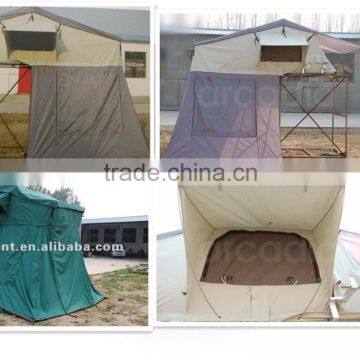 High quality outdoor hard shell polycotton camping roof top tent safari tent