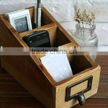 Three shelf shabby wood sundries sort out rack