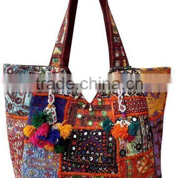 Vintage Banjara Bag Embroidered Tote Bag Old Tribal vintage sari and gypsy Embroidered Purse Tote Bag