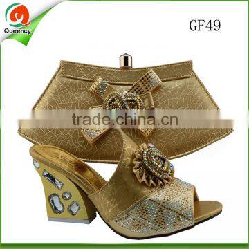 italian matching shoes and bags set gold for women cheap clutches