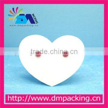 Heart Shaped White Earring Card in blank