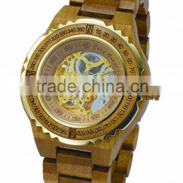 Japanese Movt Quartz Handmade 100% Natural Wooden Golden Brand Watch