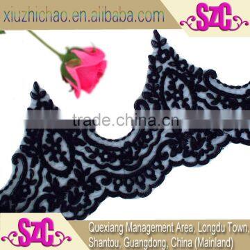 X0200-16(0.9) Evening Dress Black Embroidery Polyester Lace Trims Cording Applique photo-2