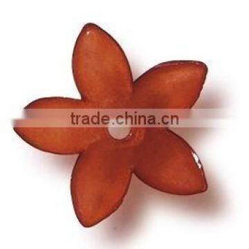 Acrylic frosted red flower bead