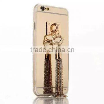 Luxury Mirror Chain Ring TPU Mobile Phone Cover Case For Apple IPhone 5 G 6 6S Plus photo-6