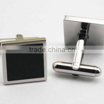 316L Stainless Steel Square Black Enamel Cufflinks for Men Supplier's Choice photo-3
