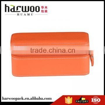 New Arrival custom design orange leather watch box for sale                        
                                                                                Supplier's Choice