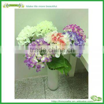 Real touch P.V.C film handmade flowers artificial latex hydrangeas