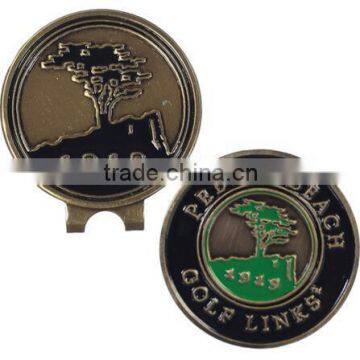 Antique Gold Plated Metal Golf Club Ball Marker