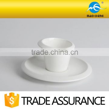 plain fine China ceramic teacup with saucer