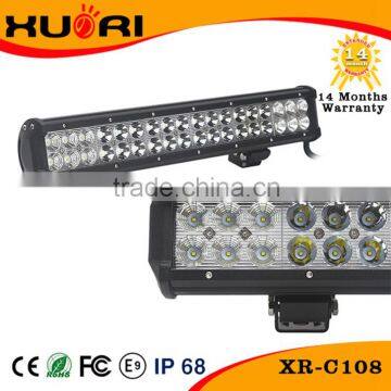 Auto 108w led light bar 9-32V IP68 Flood/Spot/Combo dual row offroad led light bar 108w dual row led work light