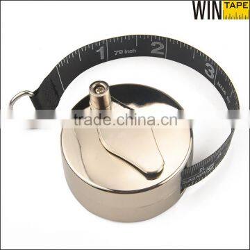 Hand Cranking Handle Metal Case 2Meter Printable Tape Measure Round With You Logo