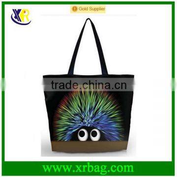 3D Hedgehog Foldable Women's Cotton Canvas Shopping Bag Shoulder Bag Lady Handbag Sublimation Tote Bag