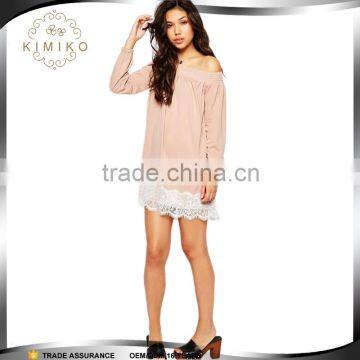 Fashion Custom Designs New Model Women dress without shoulder