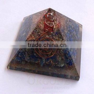 Lapis Lazuli Orgone Pyramid | Orgonite Lapis Lazuli Pyramid (With Crystal Point) | Orgone Healing Product