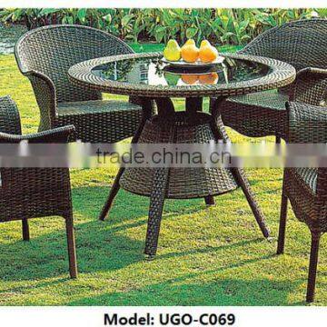 Outdoor rattan furniture garden wicker dining set wholesale