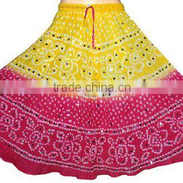 Navratri Fest Bandhej Skirt / Girls Fashion Long Skirt