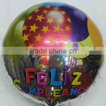 18" Happy Birthday foil balloon with spanish