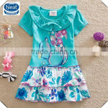 (Q9101) 2-6y wholesale china cheap baby girls frocks short sleeve fashion design kids dresses