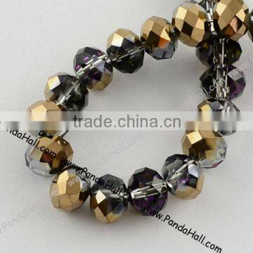 China Wholesale Magnetic Half-plated Crystal Glass Beads Strands(EGLA-R035-8mm-34)